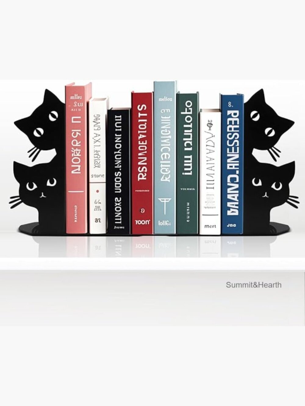 Metal Cat Bookends for Heavy Books, Desk Decor, Bookshelf Stopper